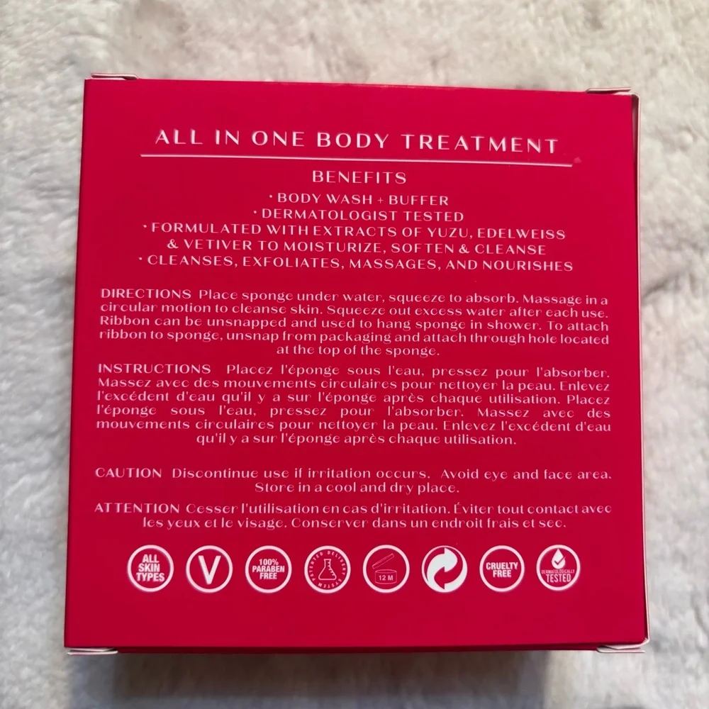 NEW Spongelle Scarlet Blush Exfoliating Buffer Body Wash Infused Red Pink NIB